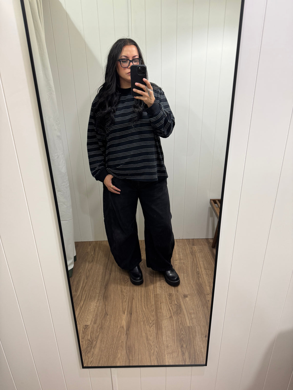 Blacks My Favorite Color stripe oversized long sleeve