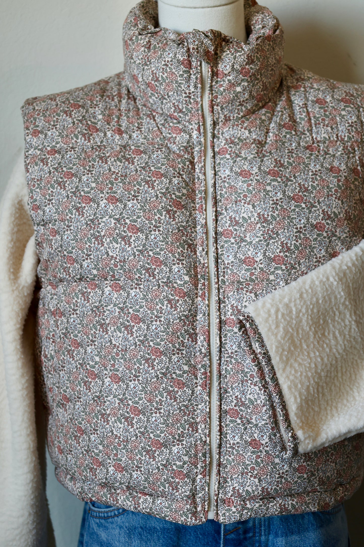Buttermelon ivory/multi soft snap button lightweight jacket