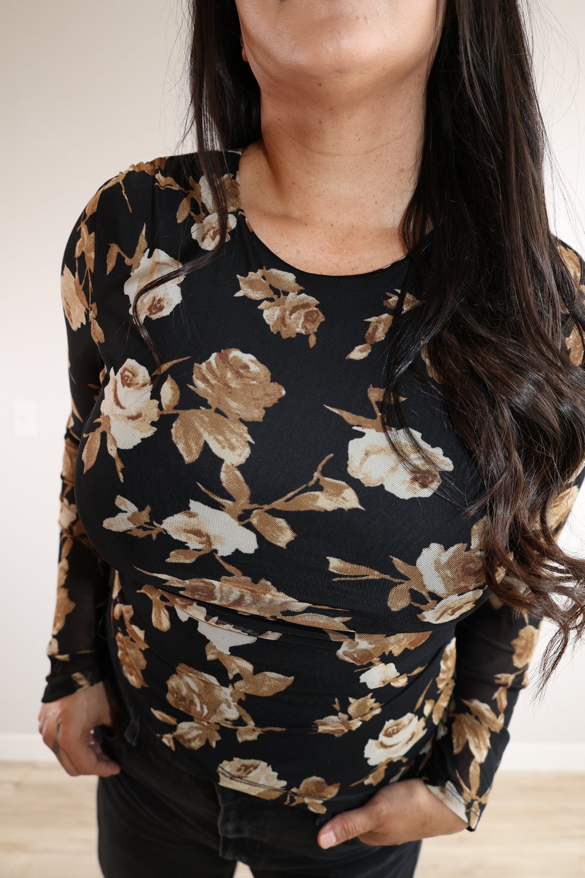 Change Of Plans sheer sleeve top