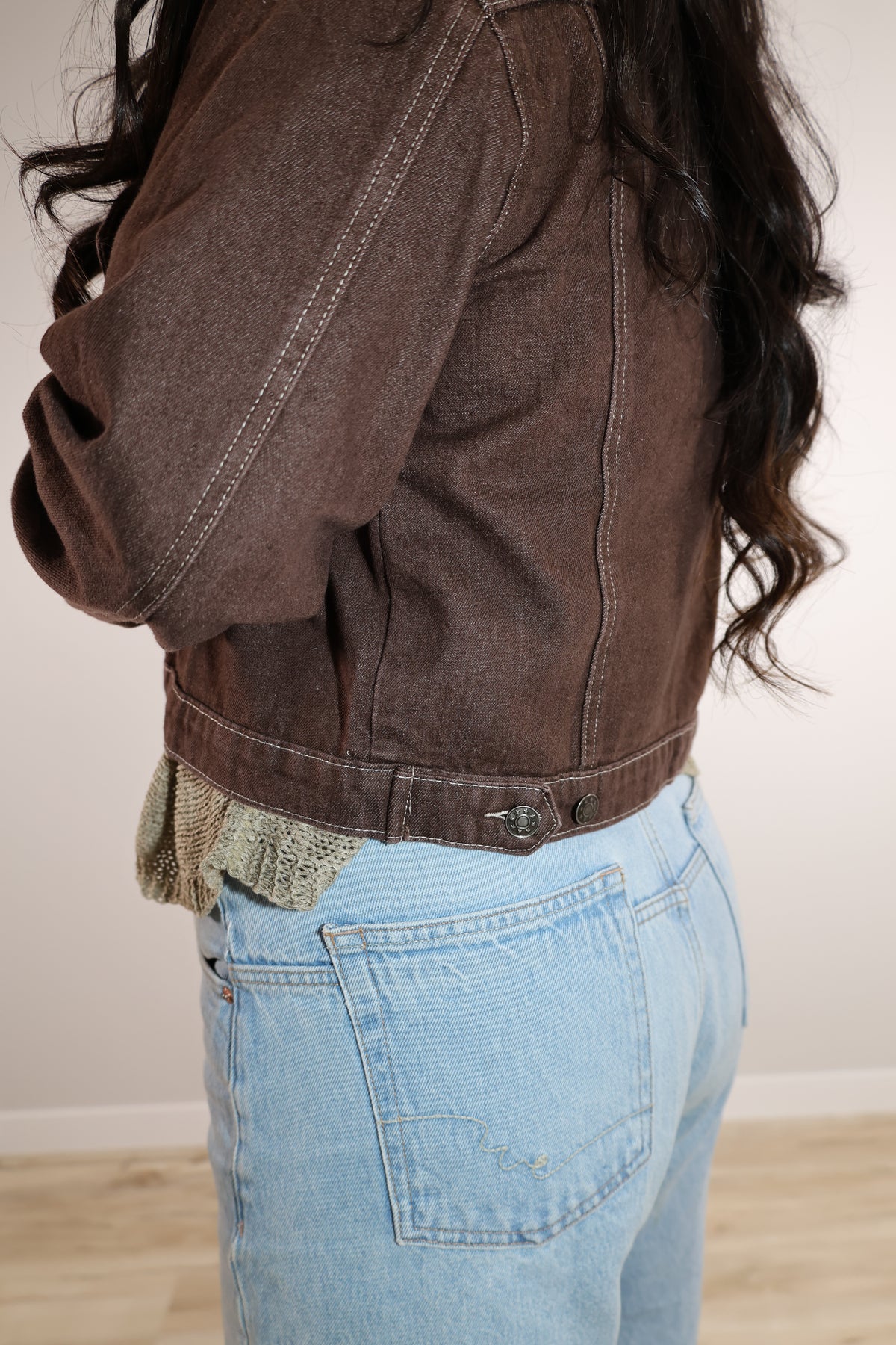 Take My Word cropped button front jacket