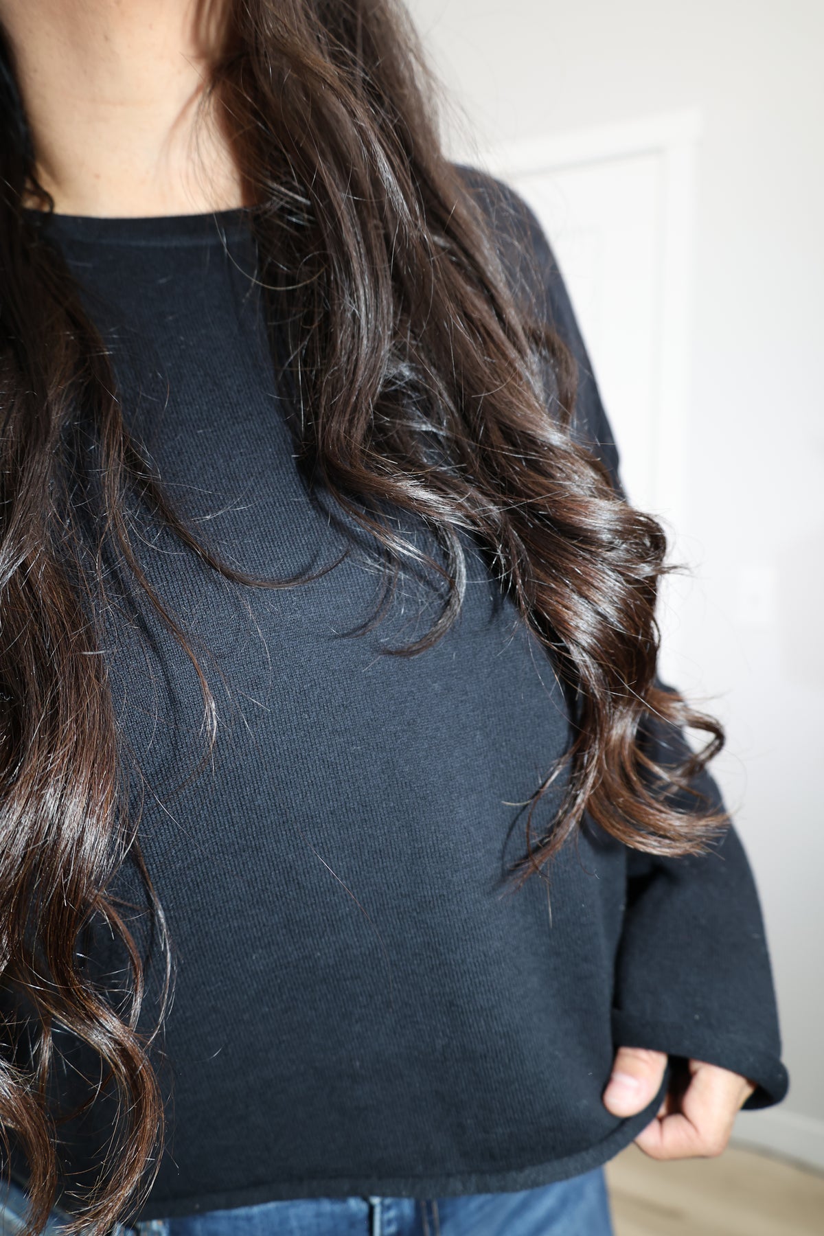 In My Element essential long sleeve rolled hem top