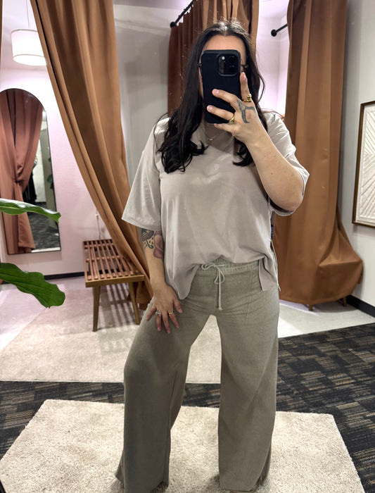HYFVE - Burnout French Terry Wide-Leg Pants