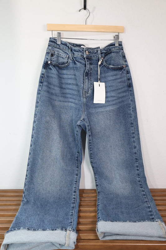 Kan Can USA HIGH RISE SLIM STRAIGHT/WIDE JEANS