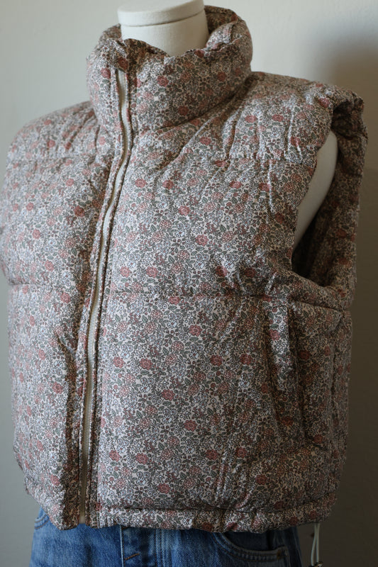 Buttermelon floral puffer vest