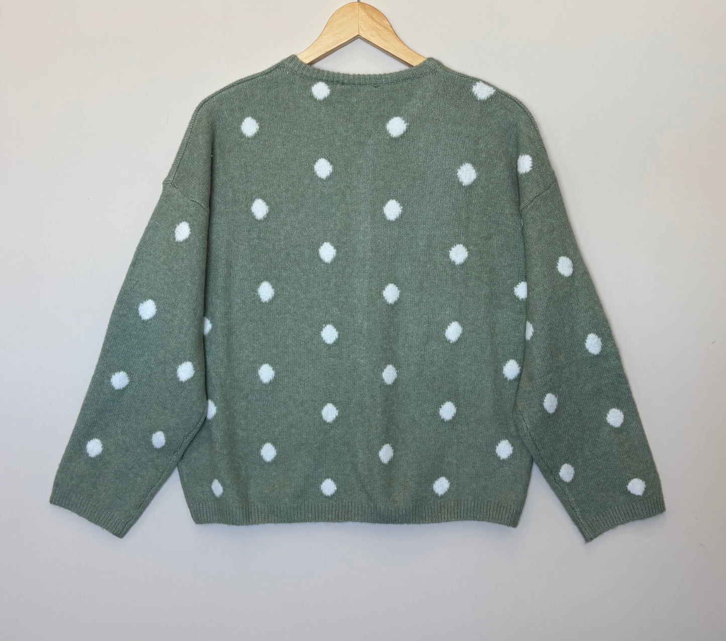 Le Lis - Soft Crewneck Polka Dot Cardigan