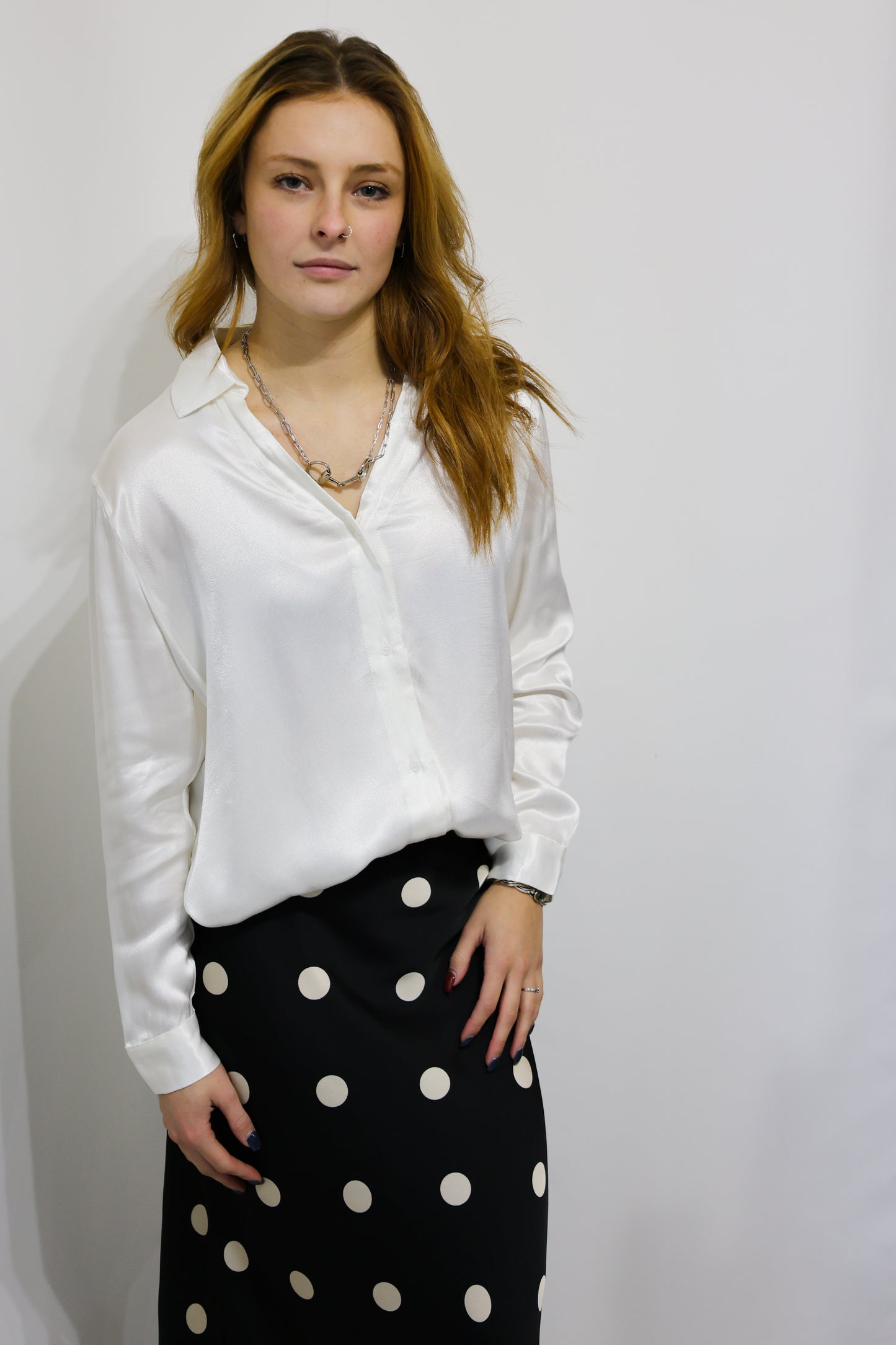 Dress Forum satin feel long sleeve top