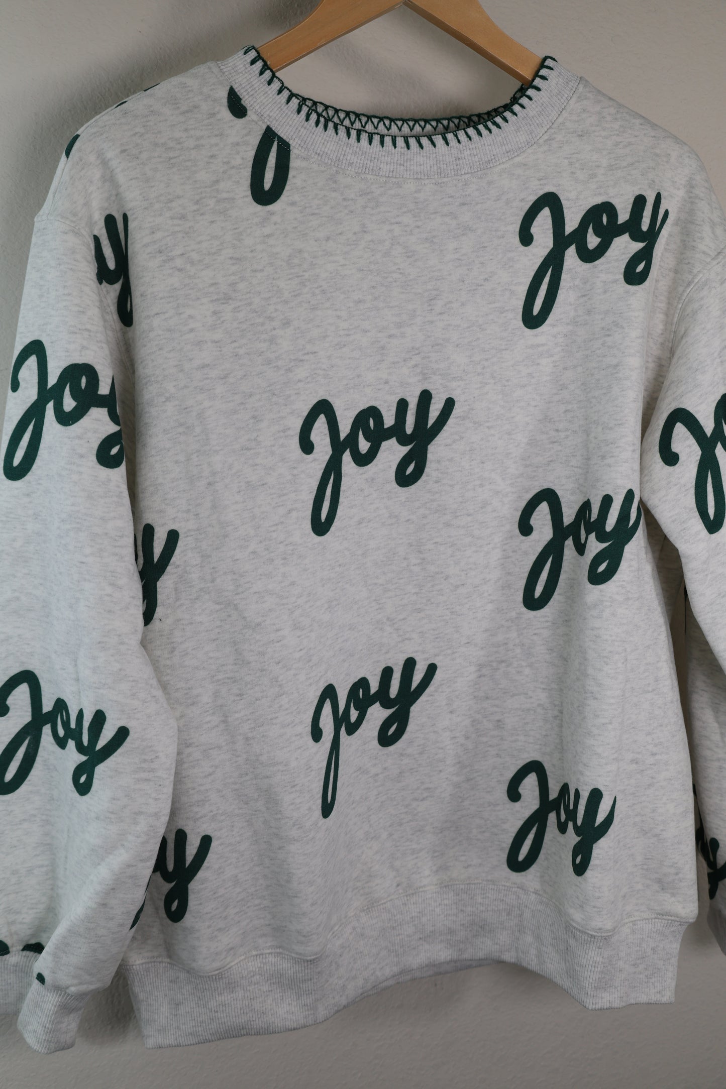 Peach Love- Joy Heather Gray Crew neck