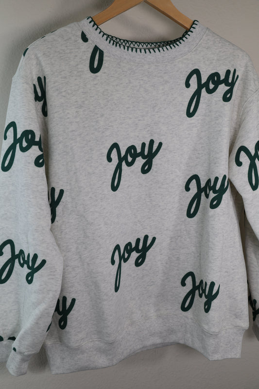 Peach Love- Joy Heather Gray Crew neck