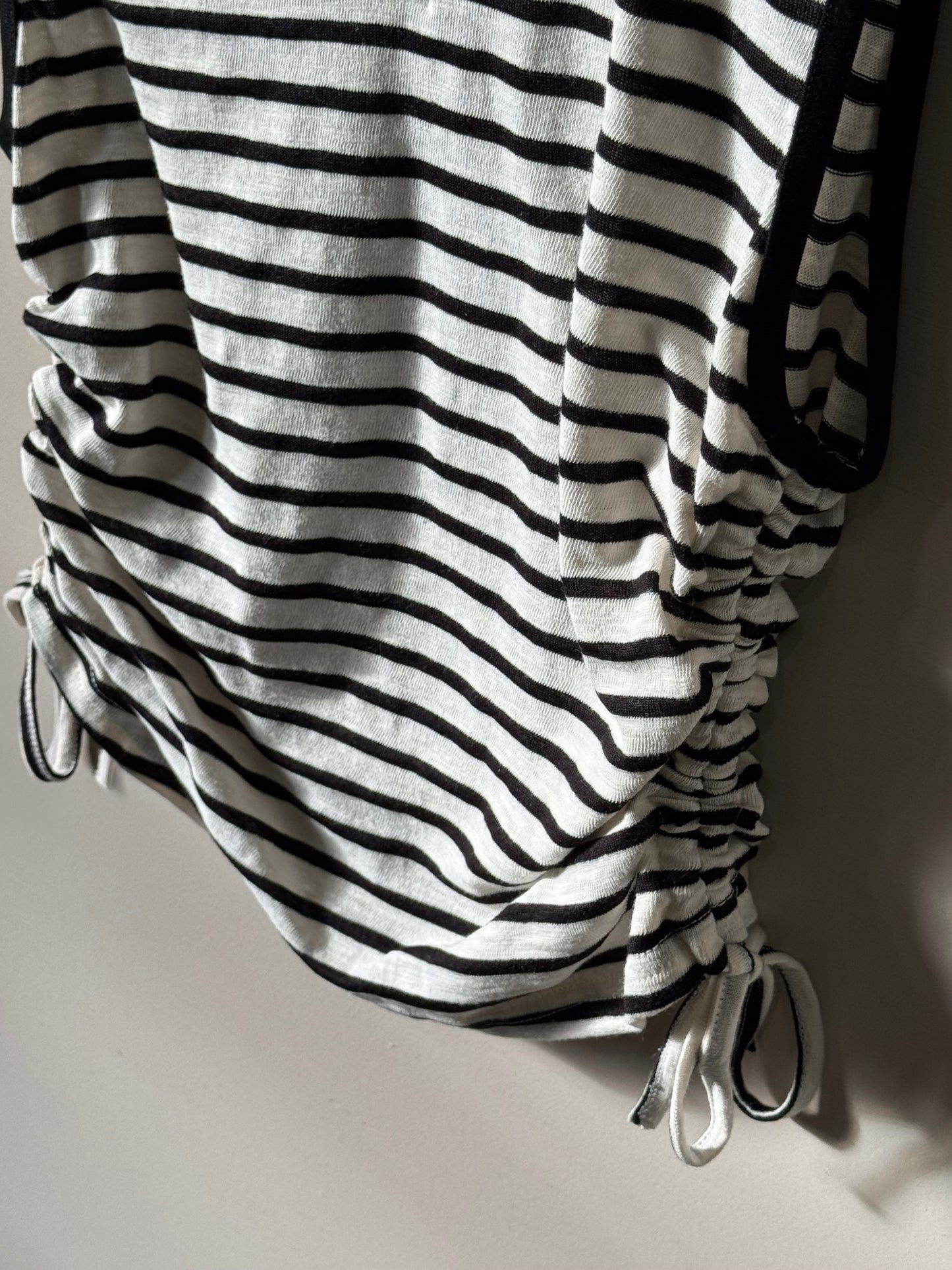 Miou Muse - Striped Jersey Tank w/ Side Tie Detail