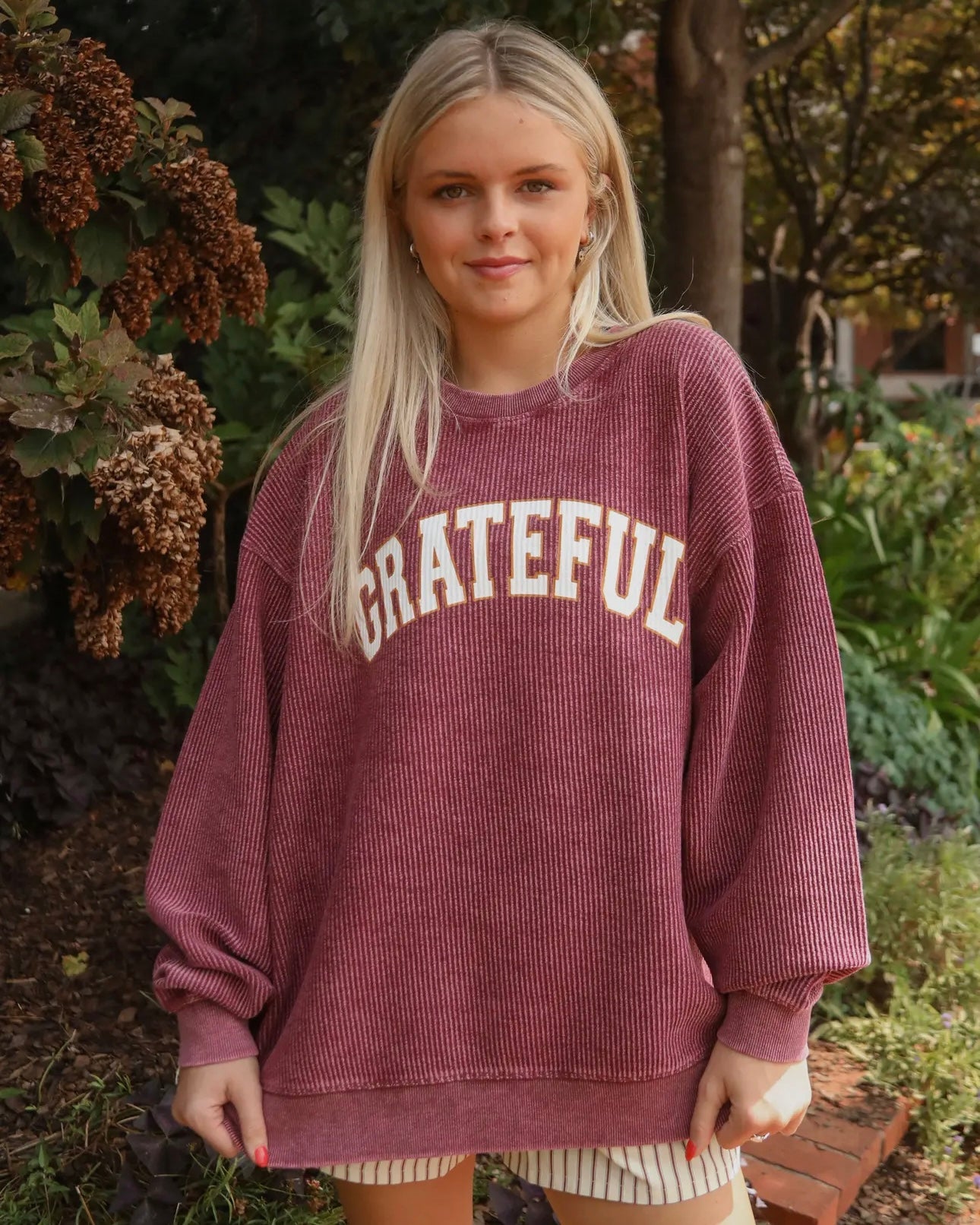 Grateful ribbed pullover crewneck