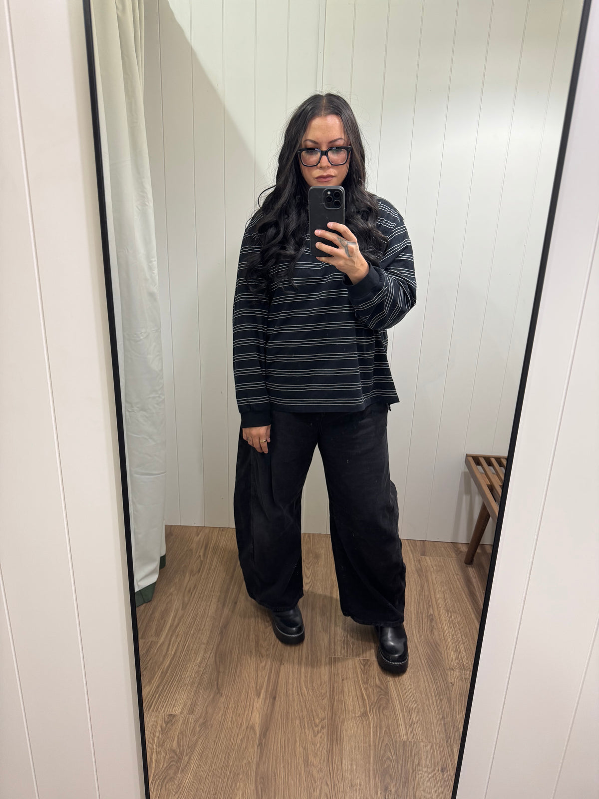 Blacks My Favorite Color stripe oversized long sleeve