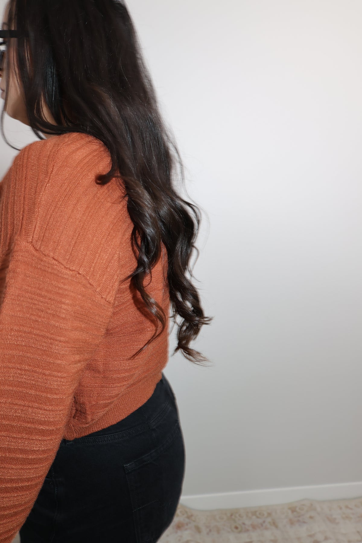Cinnamon Toast soft ribbed crop sweater