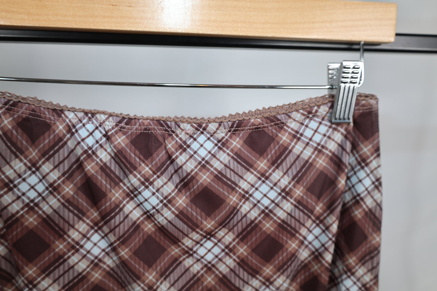 Hyfve - Brown/Blue Plaid Midi Skirt