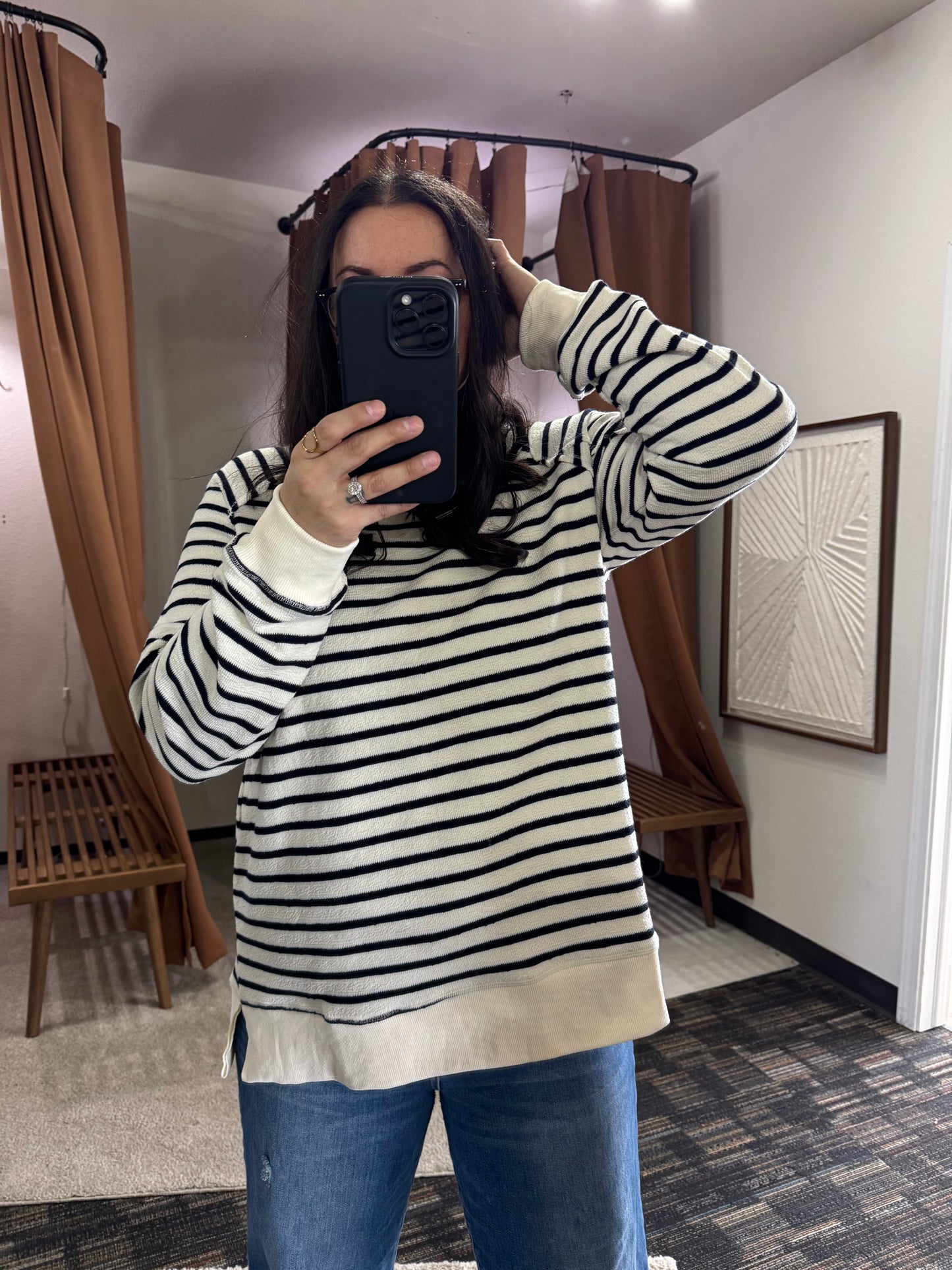 Wishlist Apparel - OVERSIZED STRIPED KNIT TOP