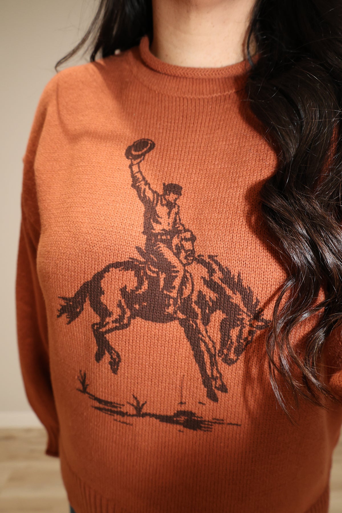 Good Fortune rodeo cowboy graphic sweater