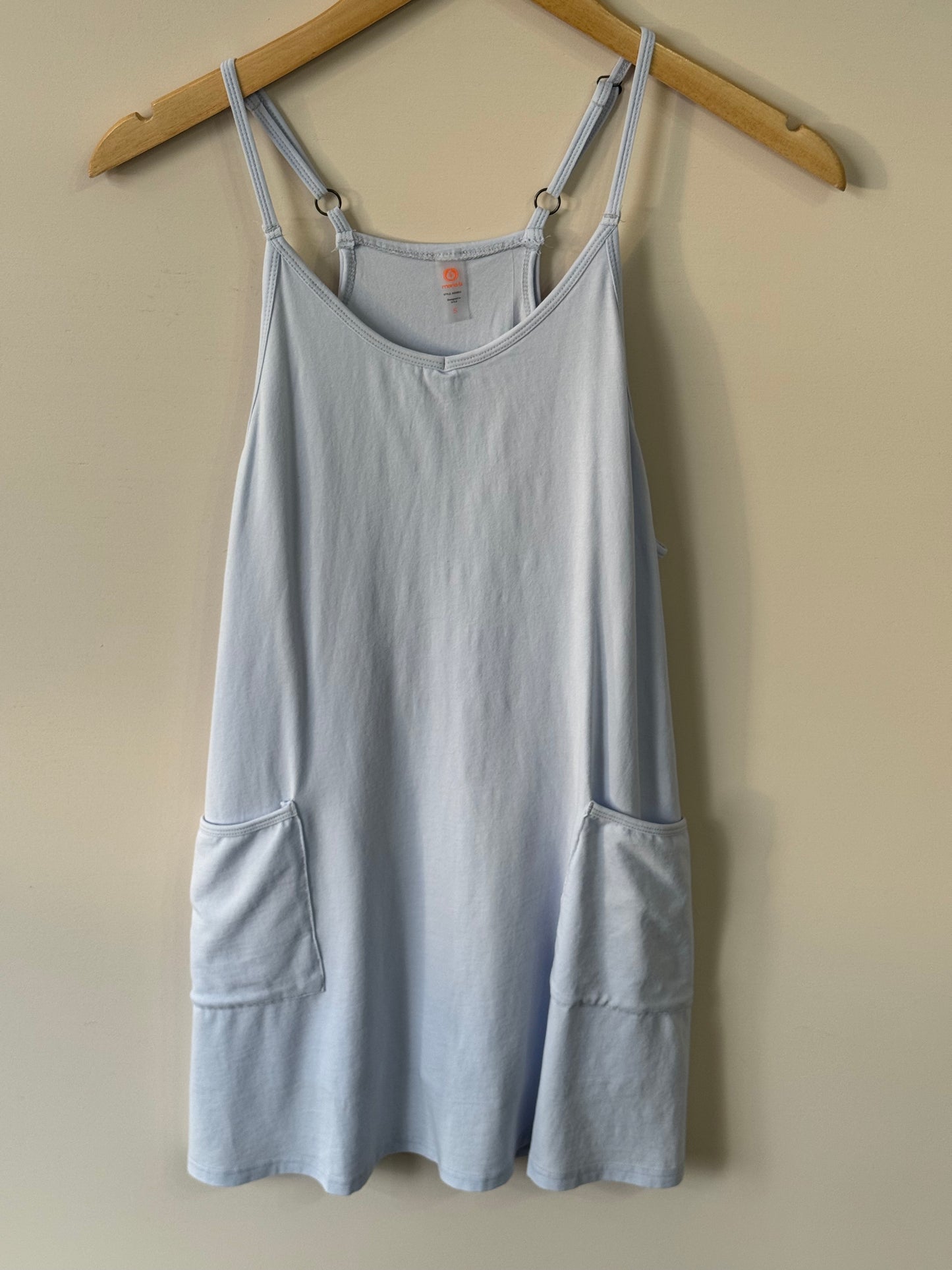 Mono B - Light Blue Cloud Soft Activewear Dress w/ Shorts & Pockets