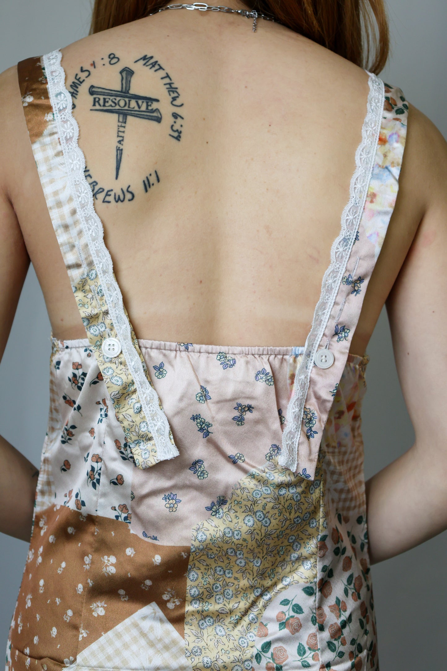 ROSIE POSIE - Autumn Patchwork Lace Midi Dress