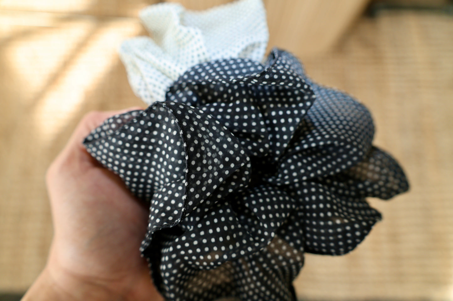 Adorro - Polka Dot Scrunchies (Set of 2)