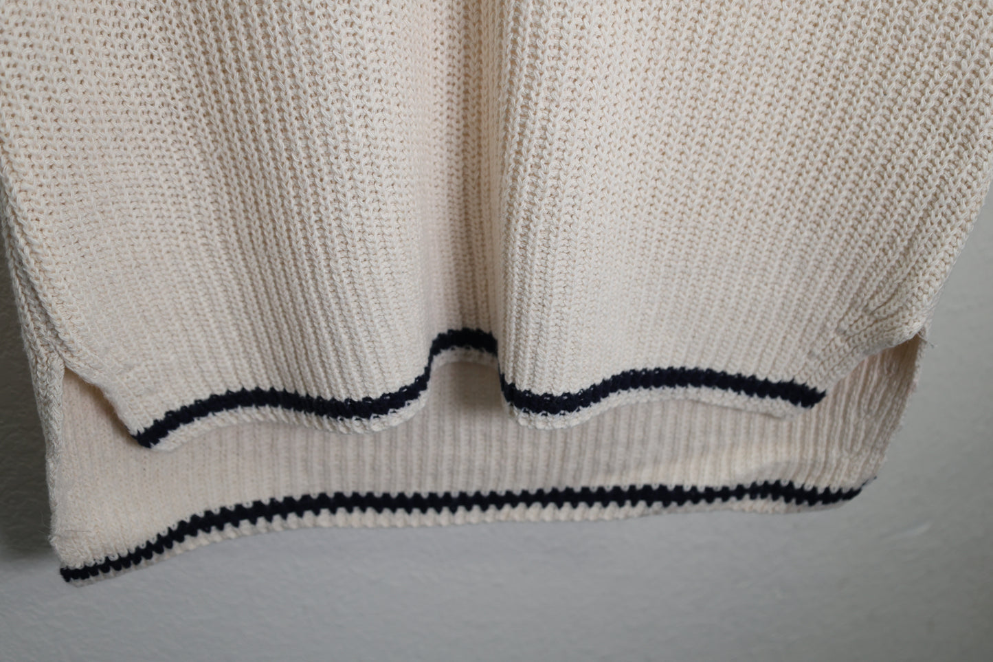 VARSITY STYLE SWEATER VEST WITH ACCENT STRIPE