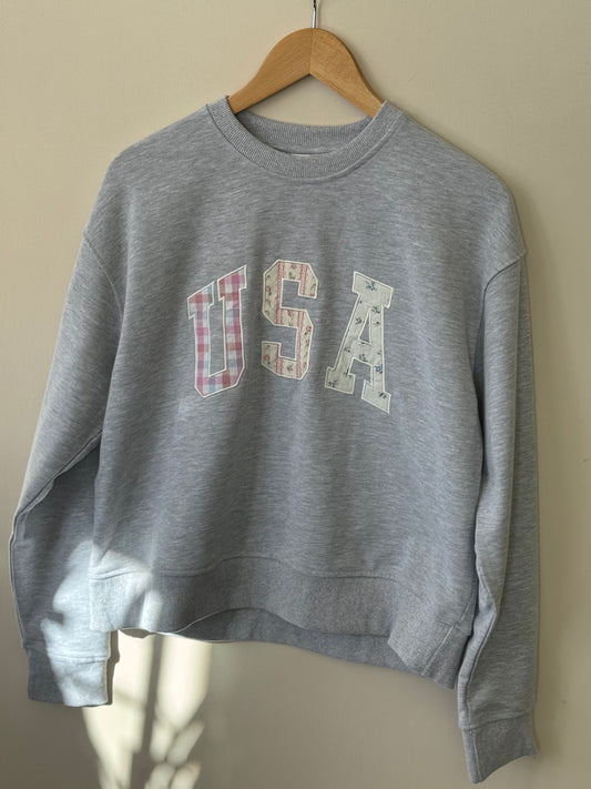 Wishlist - Multi Print Patchwork USA Crewneck Sweatshirt