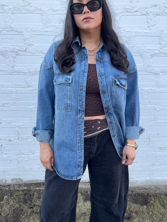 Hidden Jeans - Medium Dark Classic Oversized Western Shirt