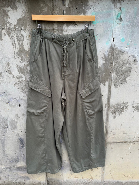 Mustard Seed - Green Wide-leg cargo Pants w/ Drawstring