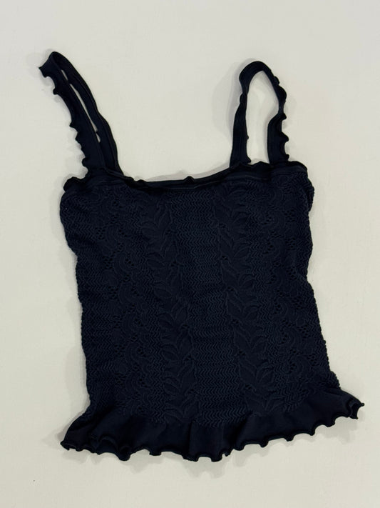 Free People Intimates Black Frilly Tank