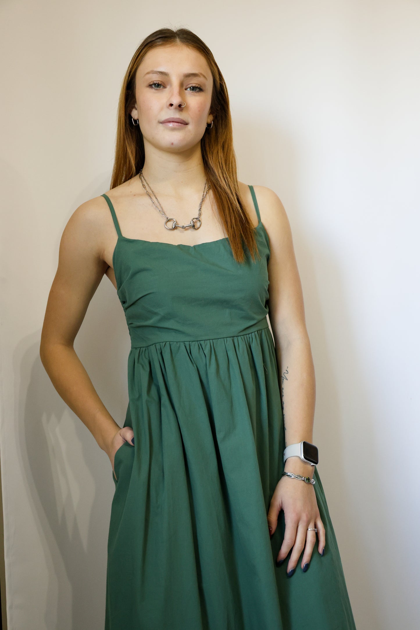 Sunday Edition by LE LIS - SLEEVELESS SHIRRING TOP TIERED MIDI DRESS