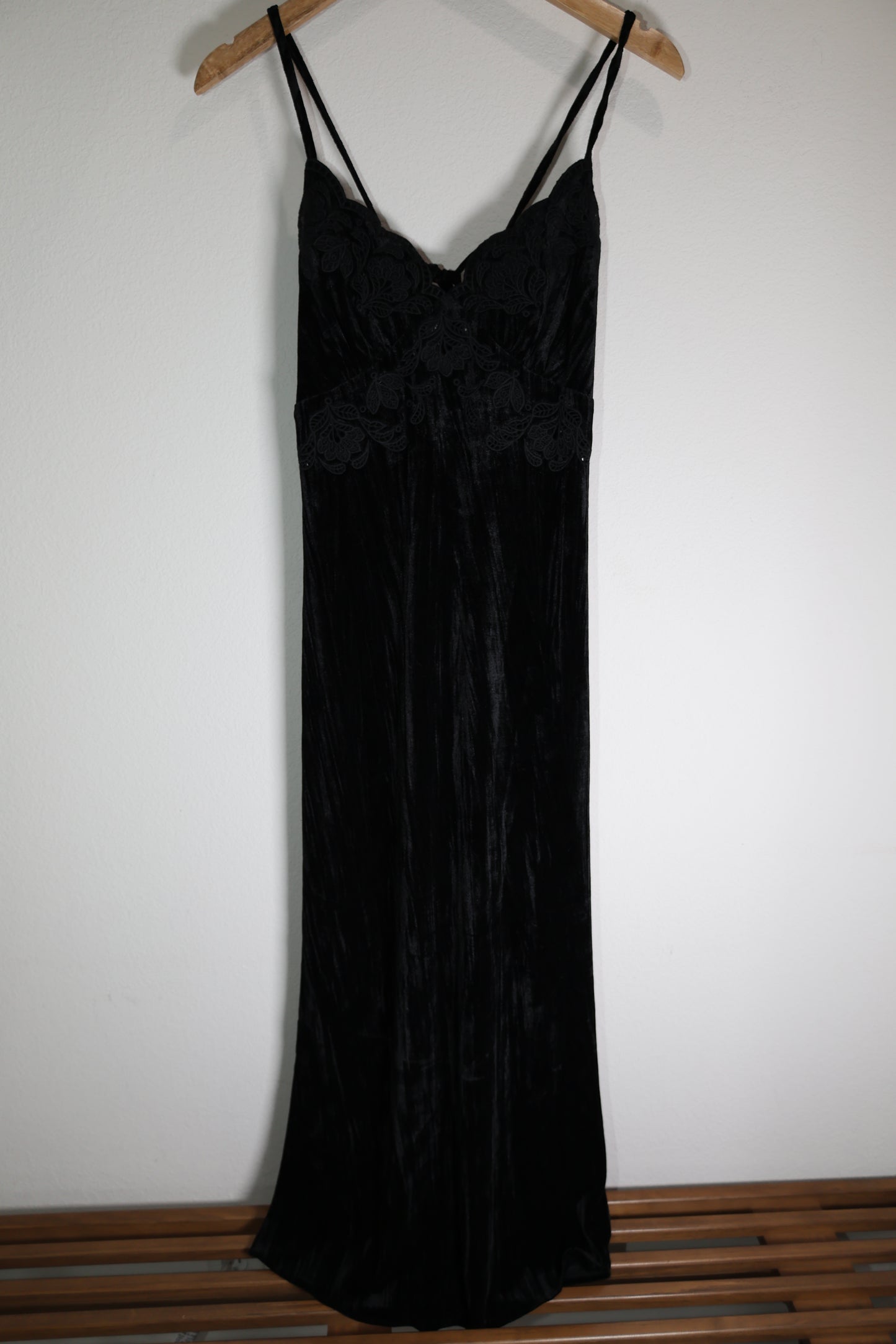 Lovestitch - Spaghetti Strap Embroidered Maxi Dress