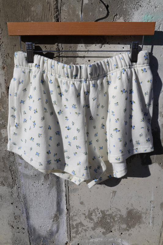 Hyfve - White/Blue Floral Sweat Shorts