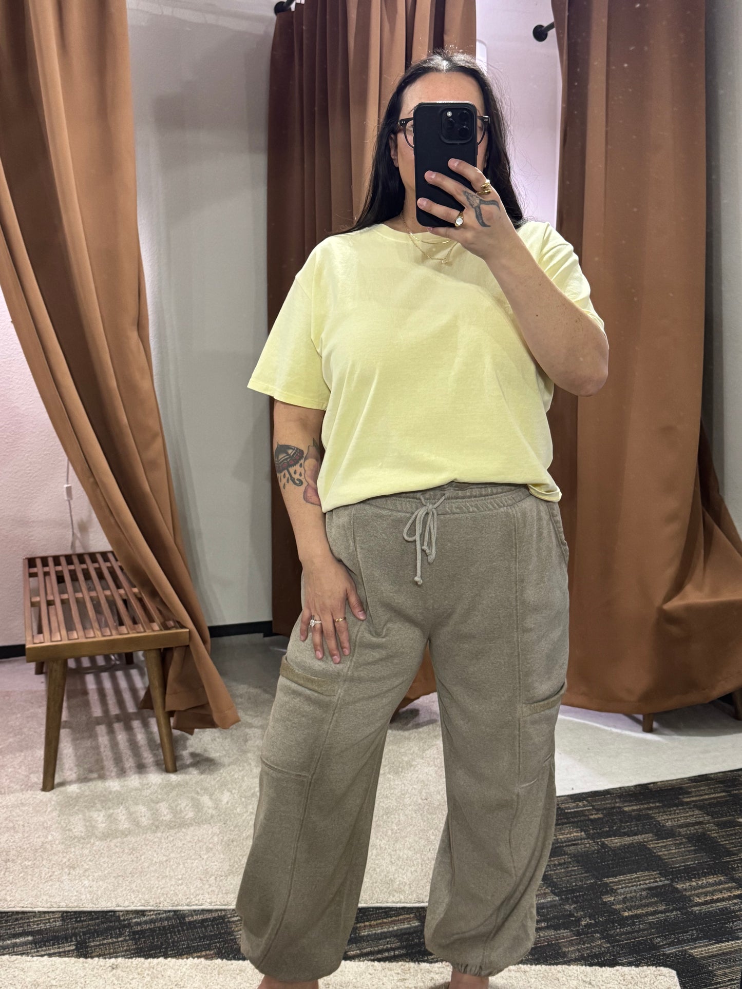 HYFVE - Ruffle Waist Burnout Jogger Pants