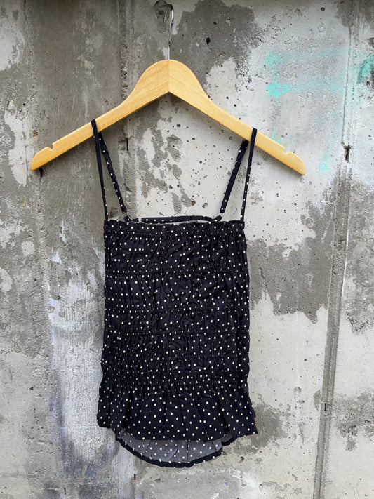 Dress Forum - Black/Cream Polka Dot Strappy Backless Tank