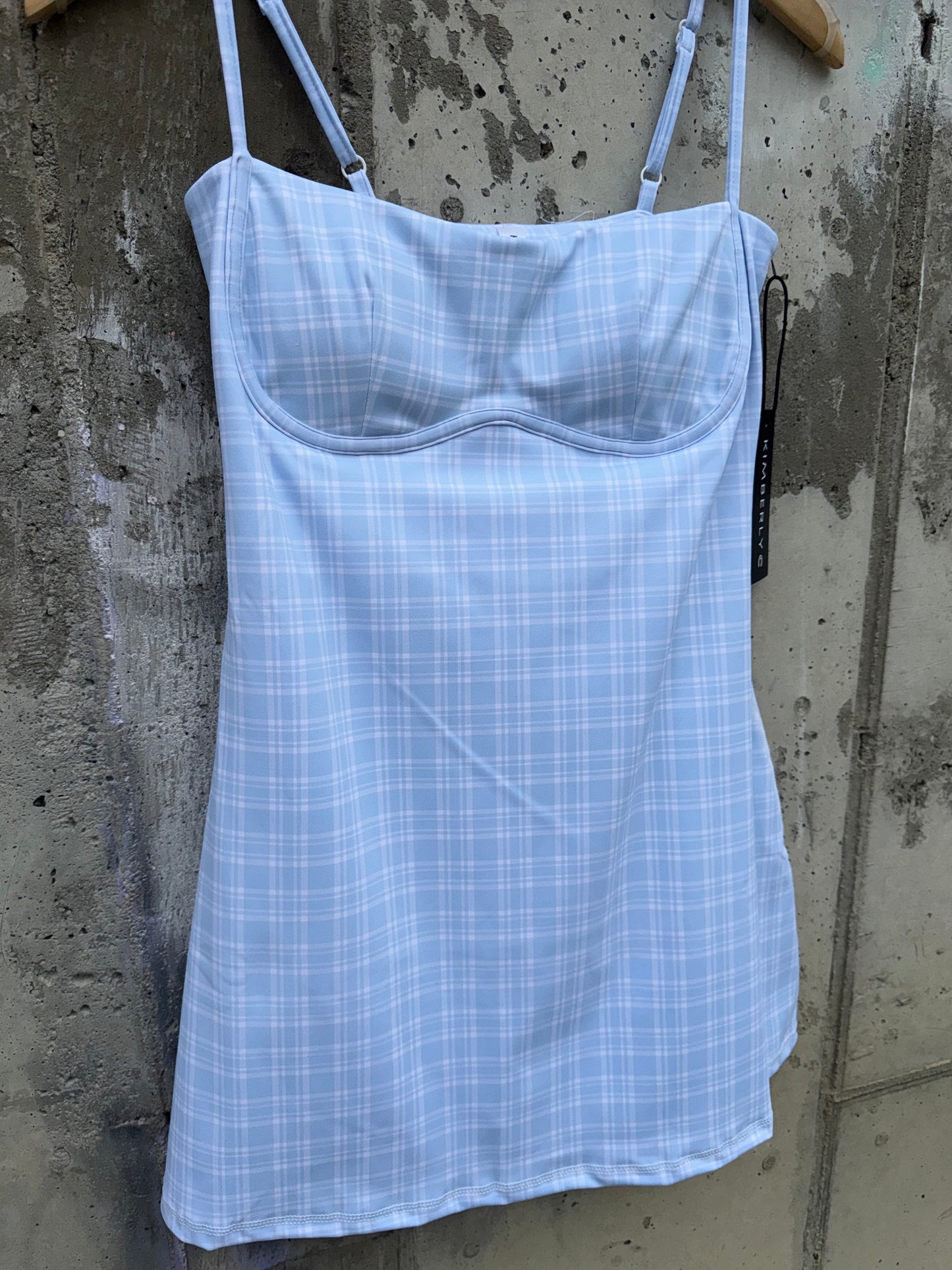 Kimberly C - Blue Gingham Dress w/ Built in Shorts