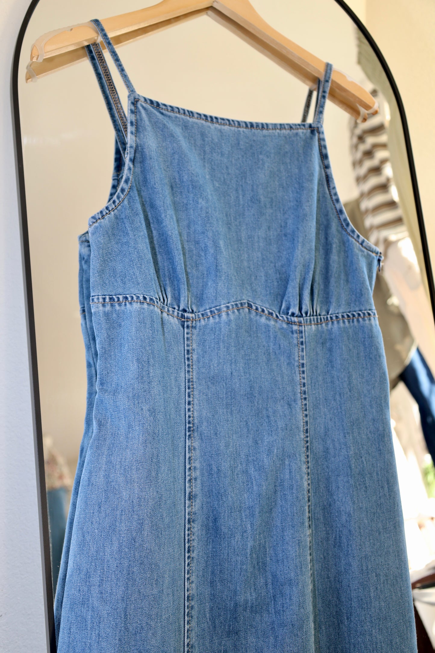 MIOU MUSE - Lightweight Denim Long Dress w/ Slit