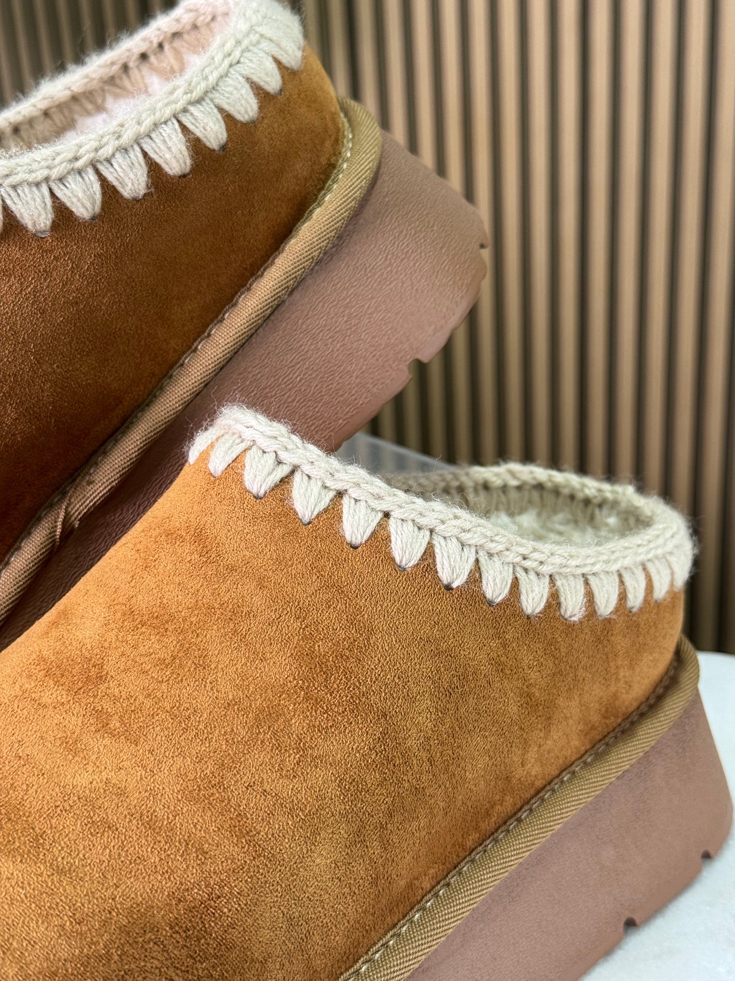 OASIS SOCIETY - The Brandi | Camel Platform Cozy Mule Slipper