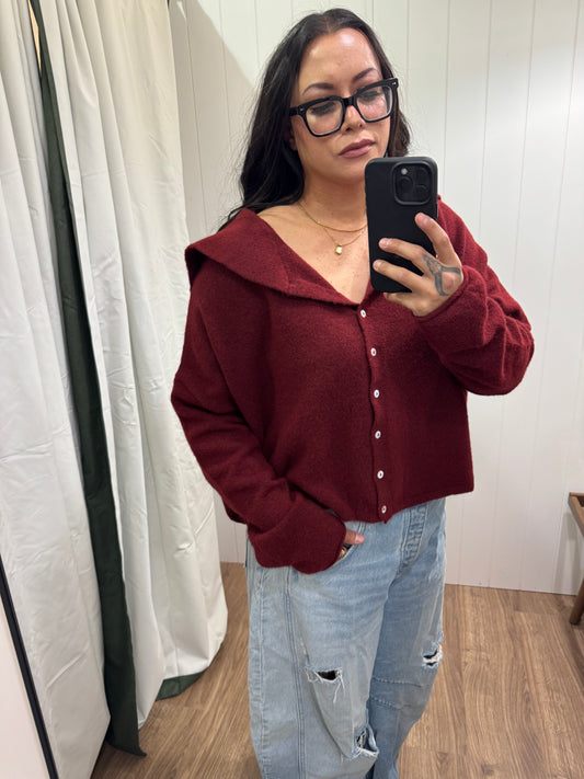 Let's Go Wolves sailor collar piper cardigan