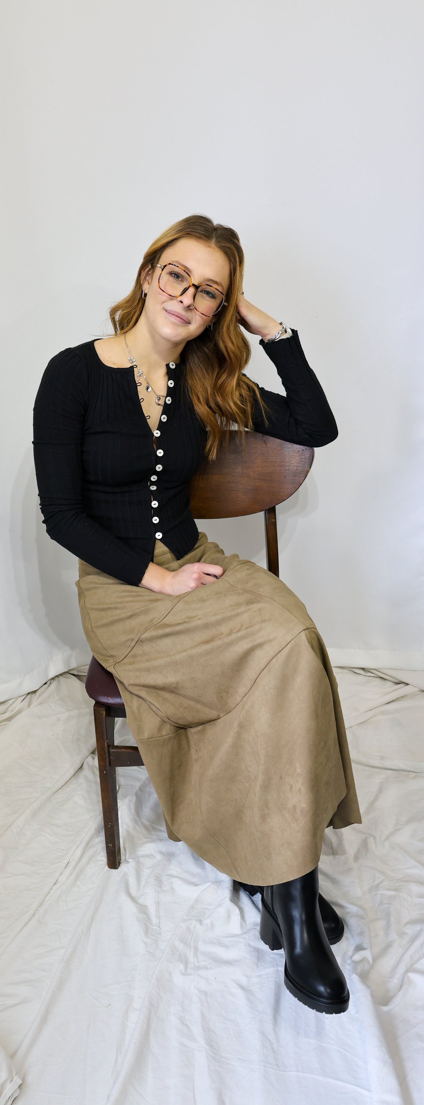 Miou Muse Suede A-Line Skirt