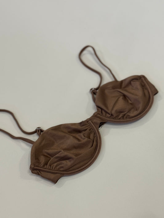 Sundaze Brunch - Shimmery Brown Bikini Top