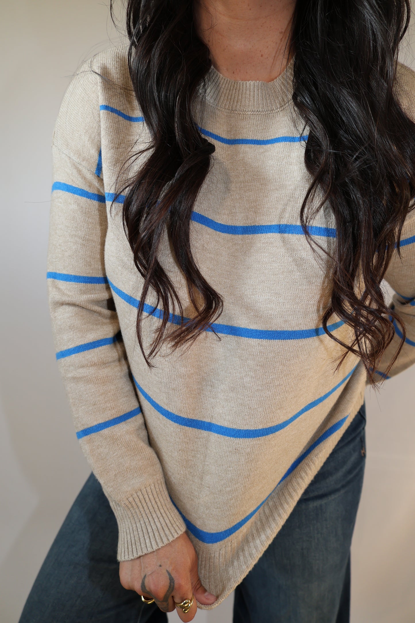 Can We Go Back striped pullover sweater top