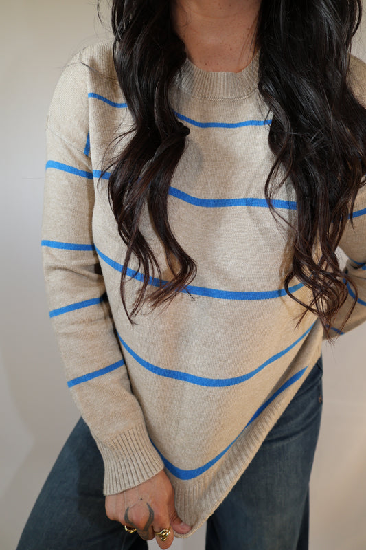Can We Go Back striped pullover sweater top