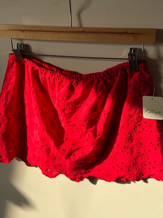 Free People - Eyes on You Red Mini Skort