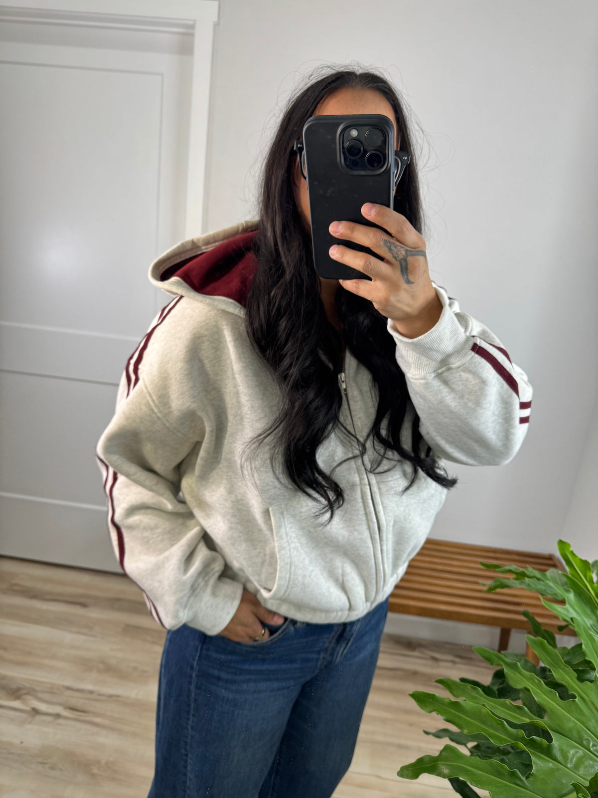 When's Halftime side stripe zip up hoodie