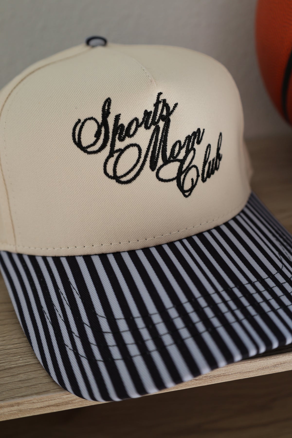 Ruby Moon - Sports Mom Club Black Striped Hat