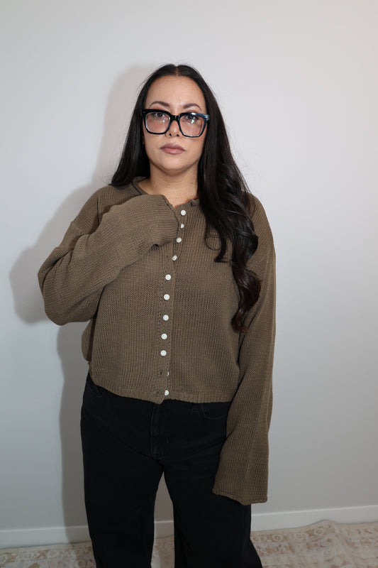 Can't Lose button front easy knitted cardigan