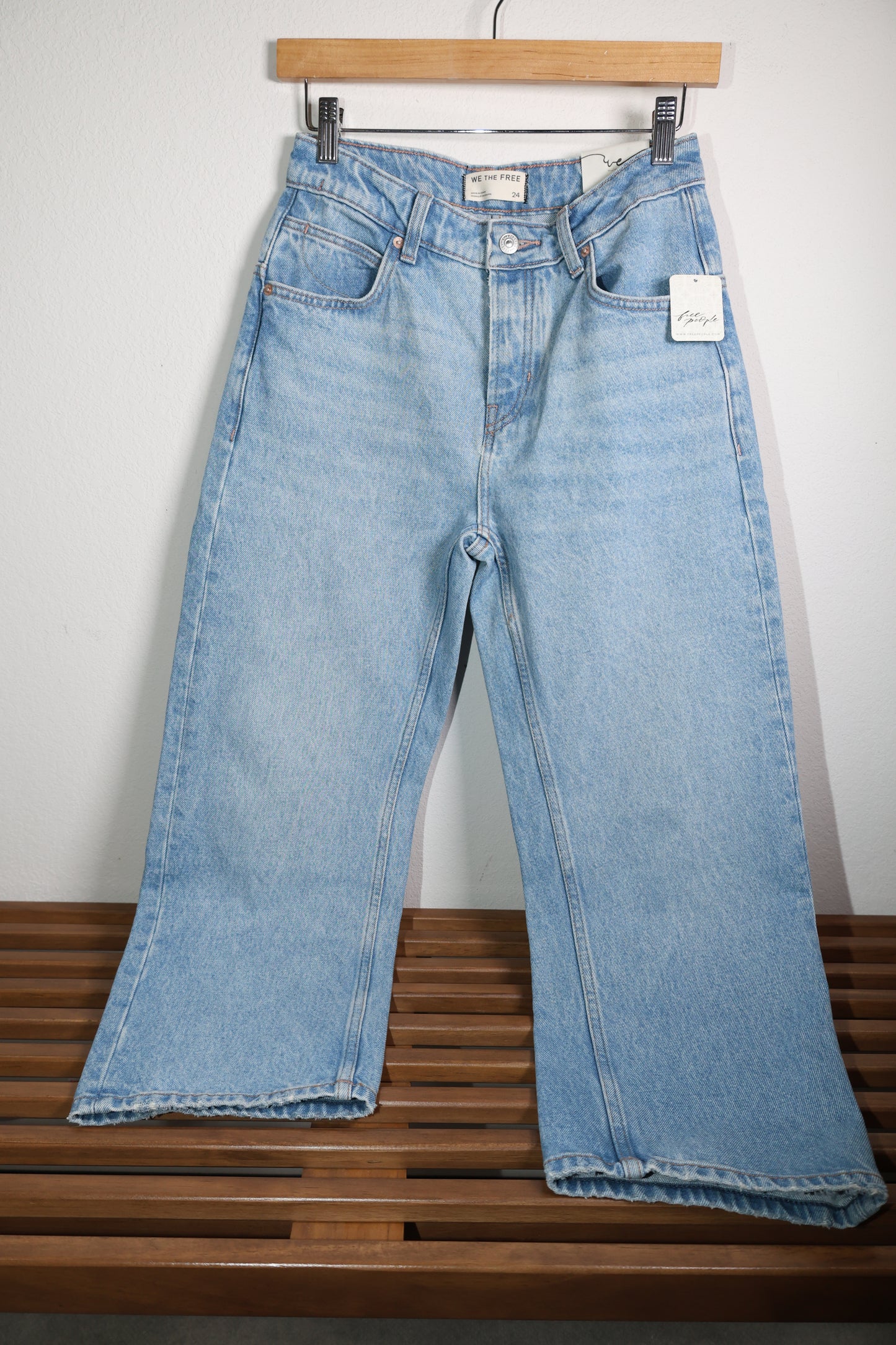 Free People deep trance low slung boyfriend light wash jeans 