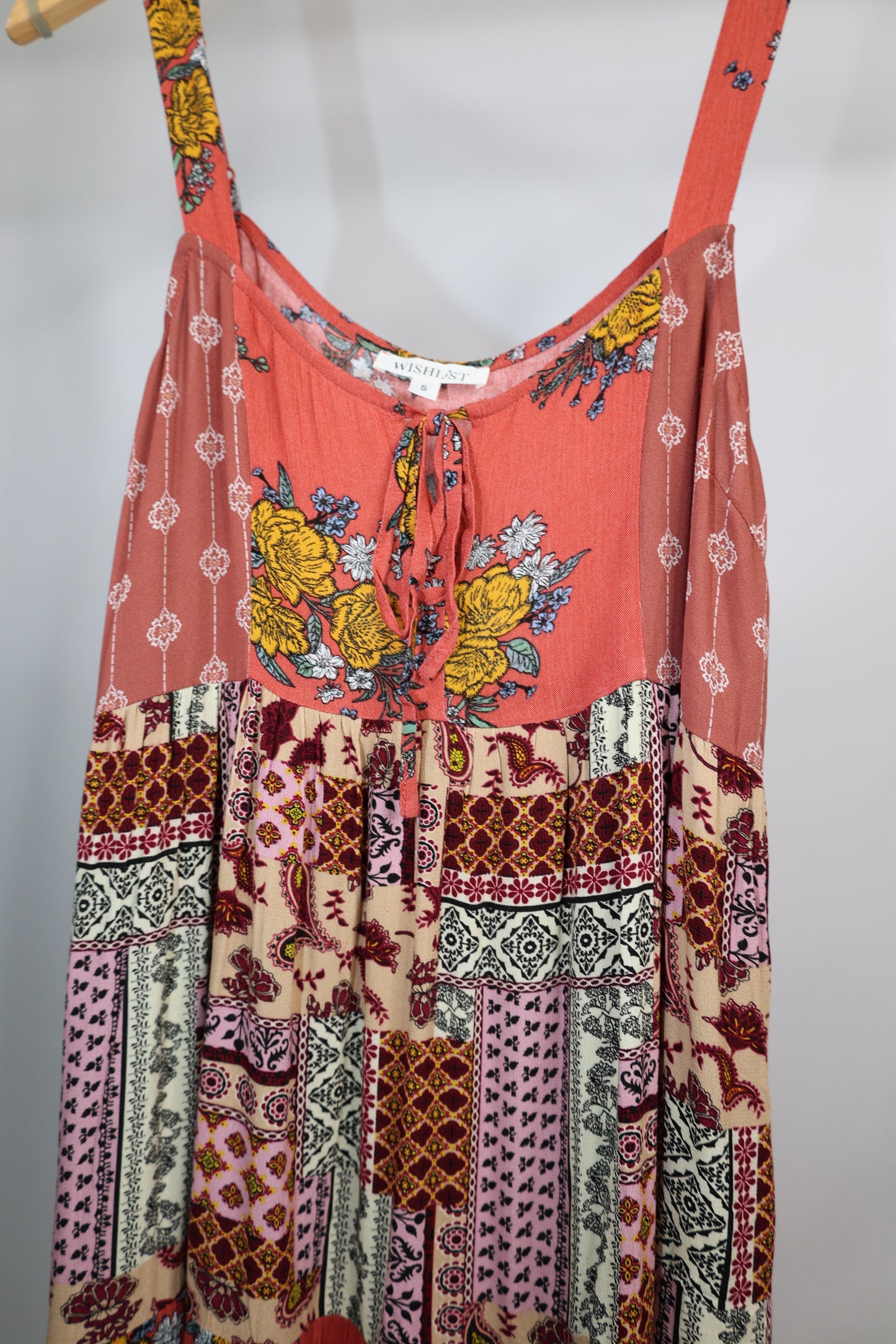 Wishlist - Multicolor Patchwork Tiered Maxi Dress