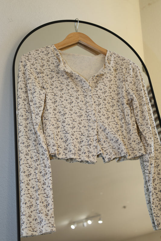 TICTOC - Lynn Floral Button-front Lounge Top