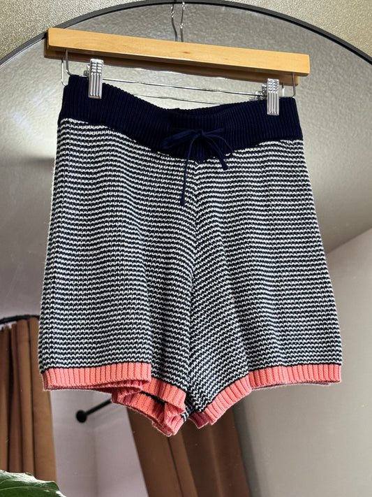 SKIES ARE BLUE Stripe knit shorts