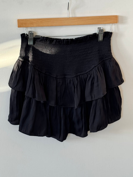 Mustard Seed - Black Smocked Layered Skort
