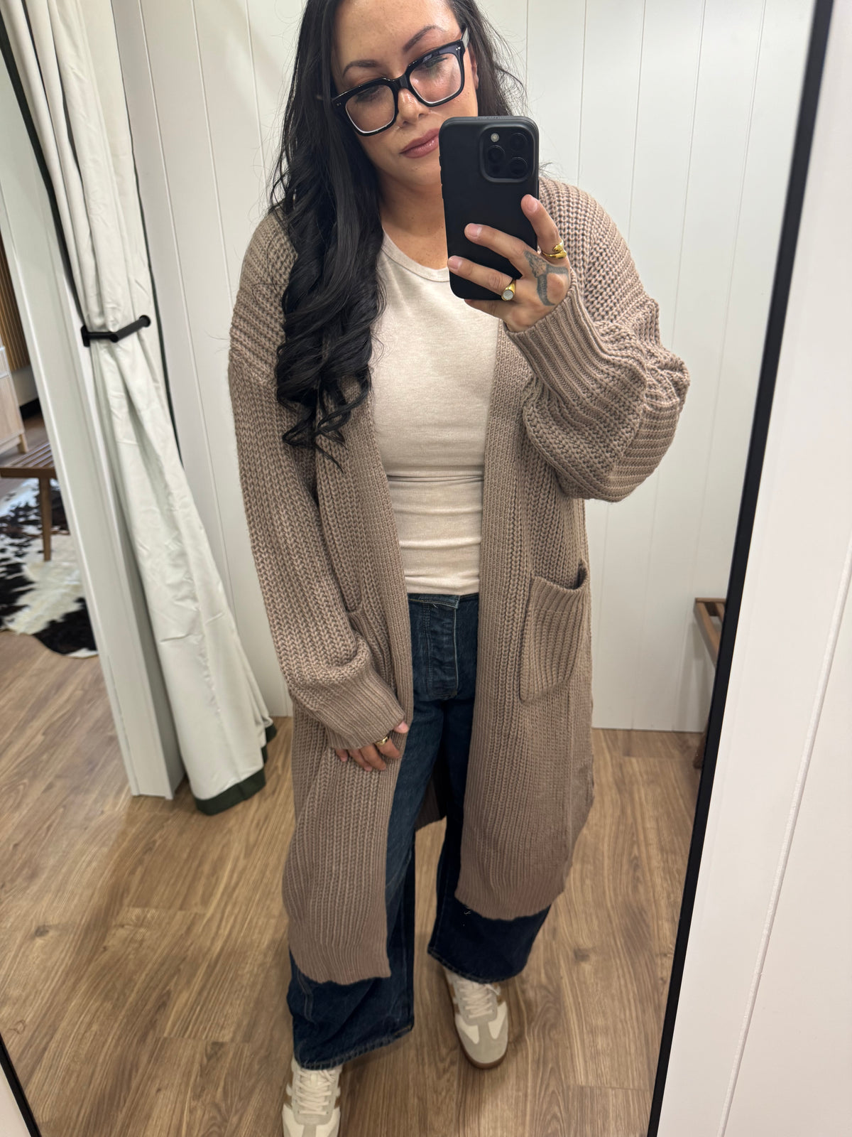 Going Nowhere maxi chunky knit duster cardigan
